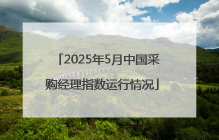 2025年5月中国采购经理指数运行情况
