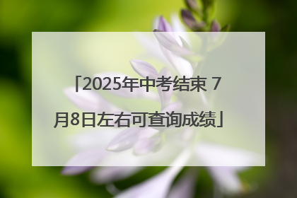2025年中考结束 7月8日左右可查询成绩