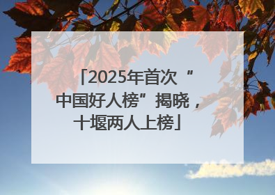 2025年首次“中国好人榜”揭晓，十堰两人上榜