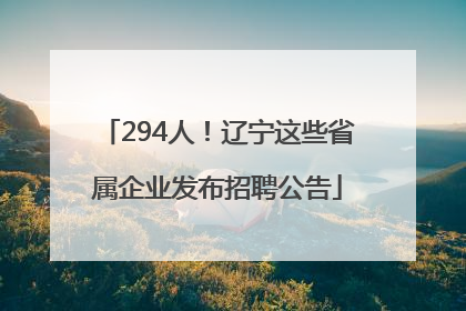 294人！辽宁这些省属企业发布招聘公告