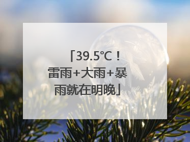 39.5℃！雷雨+大雨+暴雨就在明晚