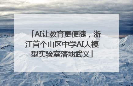 AI让教育更便捷，浙江首个山区中学AI大模型实验室落地武义